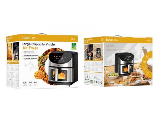 Air Fryer HOCO com tela sensível ao toque e janela